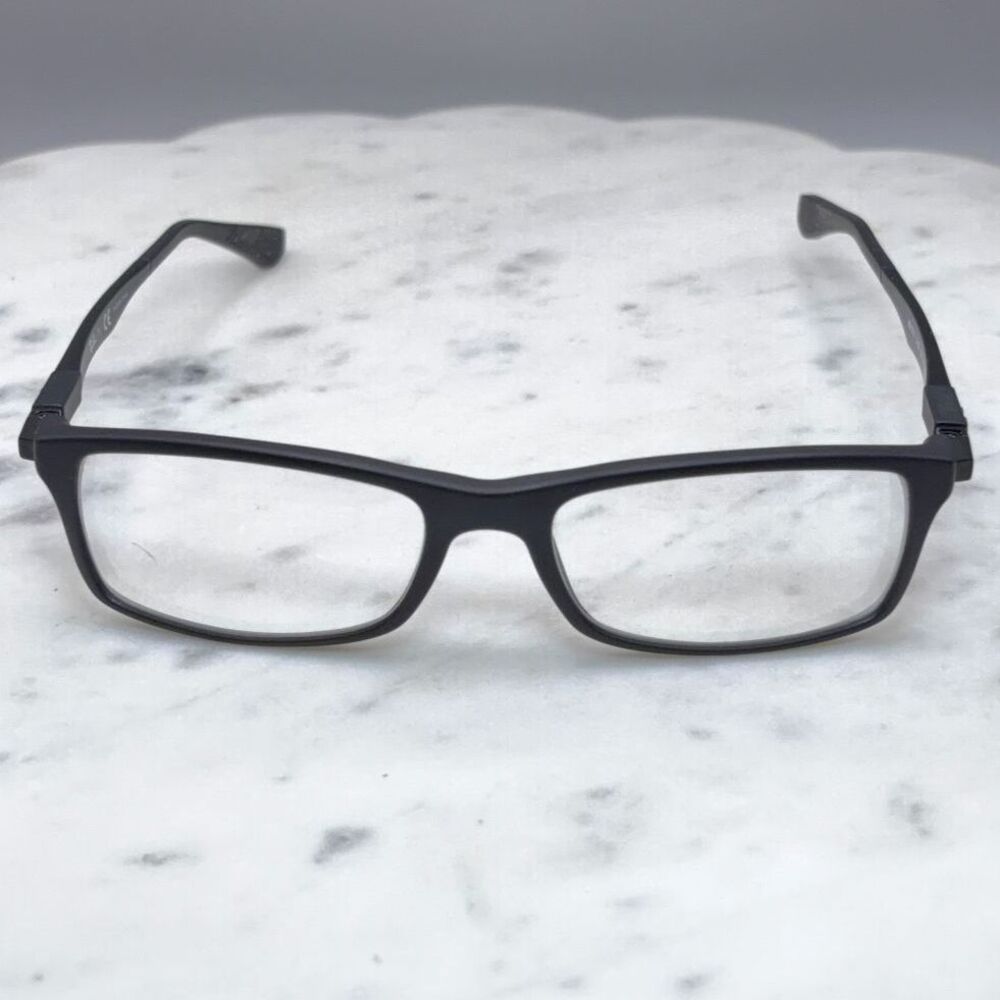 Ray Ban RB 7017 5196 Matte Black Rectangular Eyeglasses Frames Only 54-17-145